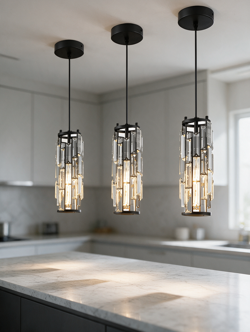 CrystalAura | Crystal Glass Mini Pendant Light — 1 or 3 Light