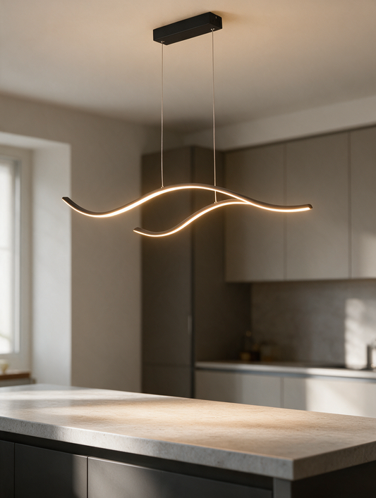 LuminaraWave curved LED linear pendant light