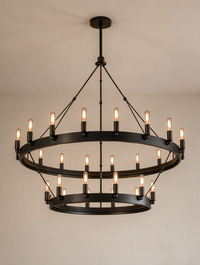 Rustic Charm black iron vintage chandelier