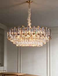 Celestia crystal chandelier with gold frame
