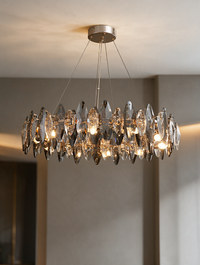 Lunaris smoke grey K9 crystal chandelier