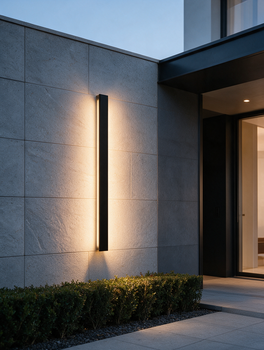 Noxara black outdoor linear wall light
