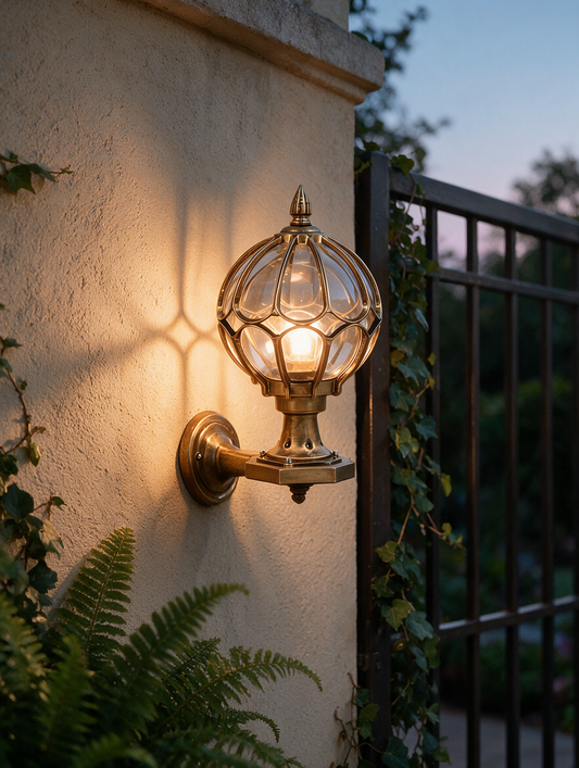 Lunara glass globe outdoor post light