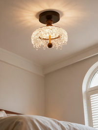 AureliaWood walnut LED semi-flush ceiling light — view 2
