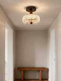 AureliaWood walnut LED semi-flush ceiling light — view 3