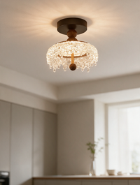 AureliaWood walnut LED semi-flush ceiling light — view 4