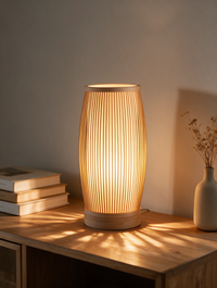 BambooGlow woven bamboo table lamp — view 2