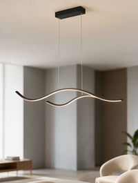 LuminaraWave curved LED linear pendant light — view 4