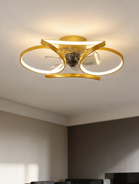 FloraBreeze flush mount ceiling fan with LED light — view 2
