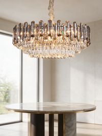 Celestia crystal chandelier with gold frame — view 2