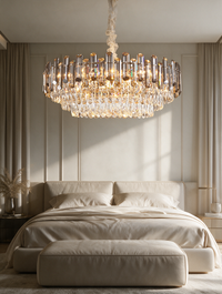Celestia crystal chandelier with gold frame — view 4