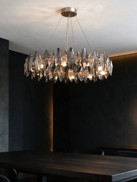 Lunaris smoke grey K9 crystal chandelier — view 2