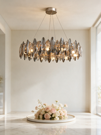 Lunaris smoke grey K9 crystal chandelier — view 4