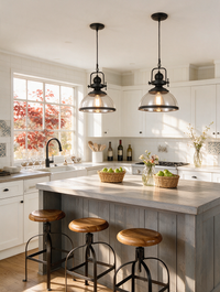Noctelle clear glass bowl pendant light with black frame — view 2