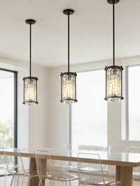 LuxeAura crystal shade pendant chandelier