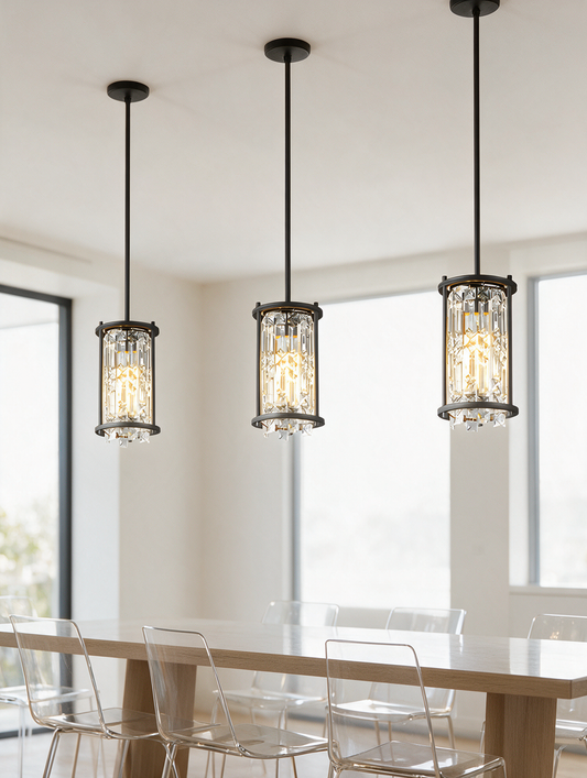 LuxeAura crystal shade pendant chandelier