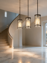 LuxeAura crystal shade pendant chandelier — view 2