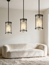 LuxeAura crystal shade pendant chandelier — view 3