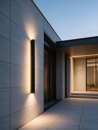 Noxara black outdoor linear wall light — view 2