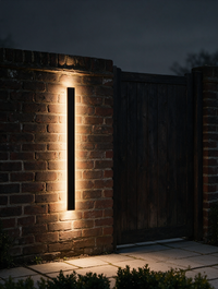 Noxara black outdoor linear wall light — view 3