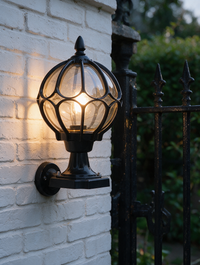 Lunara glass globe outdoor post light — view 3