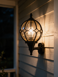 Lunara glass globe outdoor post light — view 4