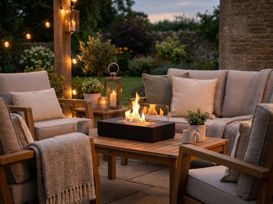 FlameAura Tabletop Fire Pit — lifestyle