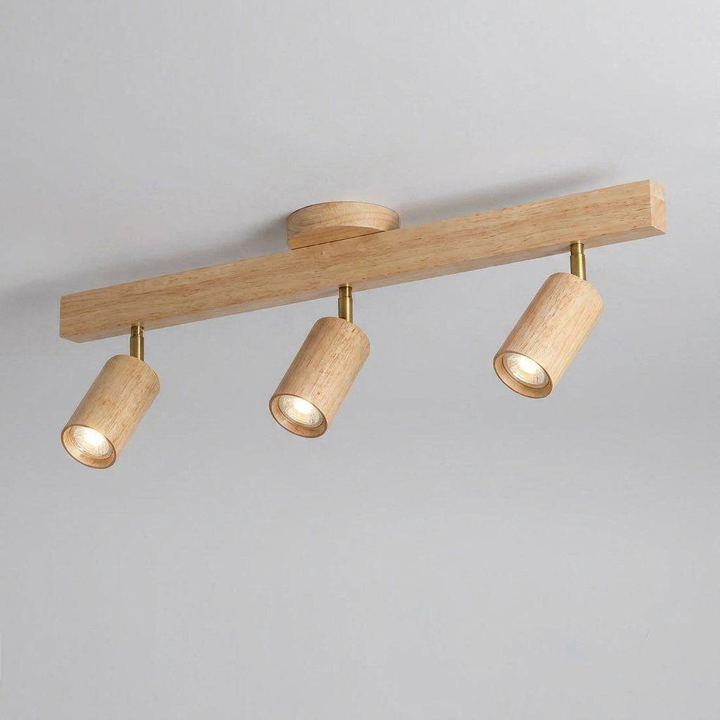 TimberGlow | Stylish Adjustable Wooden Ceiling Kitchen Spotlights