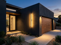 AquaBeam Black Outdoor Wall Light IP65 — lifestyle