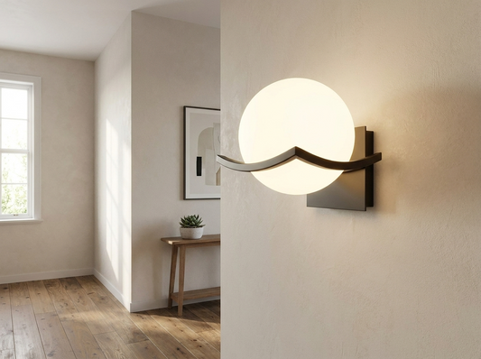 SiriusGlow Glass Globe Wall Sconce — lifestyle