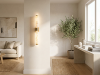 MarbleGlow Brushed Gold Copper Wall Sconce — lifestyle