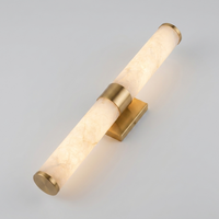 MarbleGlow Brushed Gold Copper Wall Sconce — alternate angle