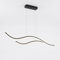 LuminaraWave Curved LED Linear Pendant Light — Black finish