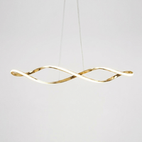 WaveformGlow Curved LED Pendant Light — Gold finish