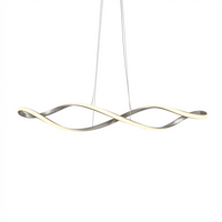 WaveformGlow Curved LED Pendant Light — Silver finish