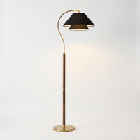 Nocturne | Sleek Modern Arc Floor Lamp with Adjustable LED Light — Walnut & Black variant