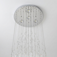 K9 Crystal | Modern Elegant Adjustable Raindrop Chandelier Light — View from below
