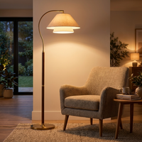 Nocturne | Sleek Modern Arc Floor Lamp with Adjustable LED Light — In use