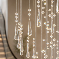 K9 Crystal | Modern Elegant Adjustable Raindrop Chandelier Light — Close-up detail