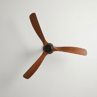 AetherWood | Modern Elegant Outdoor Ceiling Fan with Walnut Blades — View from below