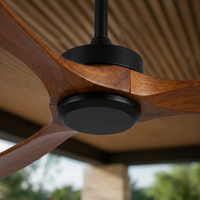 AetherWood | Modern Elegant Outdoor Ceiling Fan with Walnut Blades — Close-up detail