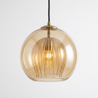 Luminara | Elegant Adjustable Glass Kitchen Pendant Lighting Fixture — Amber variant