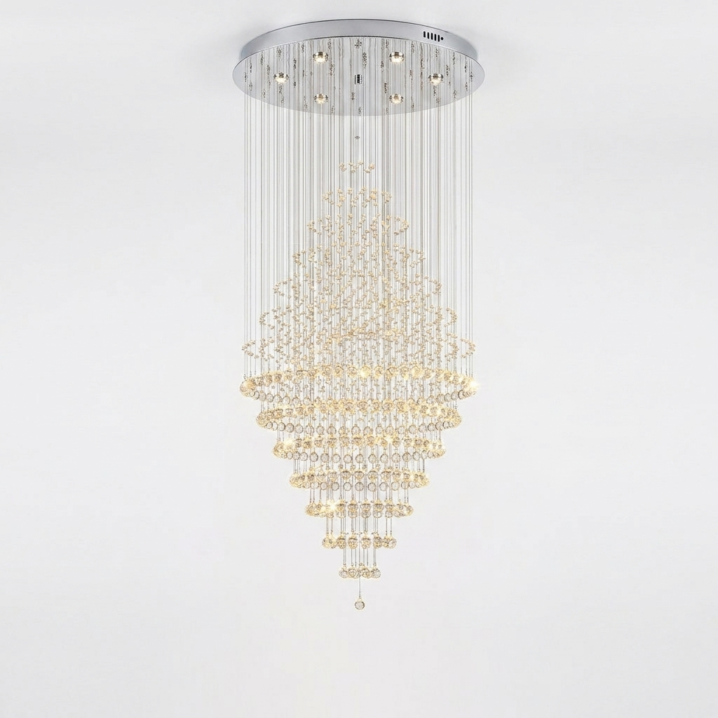 K9 Crystal | Elegant Modern Spiral Designer Chandelier with Adjustable Height