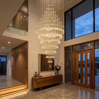 K9 Crystal | Elegant Modern Spiral Designer Chandelier with Adjustable Height — In use