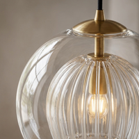 Luminara | Elegant Adjustable Glass Kitchen Pendant Lighting Fixture — Close-up detail