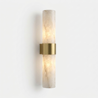 MarbleResonance | Elegant Minimalist LED Wall Sconce Lighting with Copper Accents — Side angle