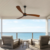 AetherWood | Modern Elegant Outdoor Ceiling Fan with Walnut Blades — In use