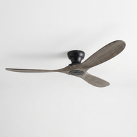 AeroWood | Sleek Modern Low Profile Flush Mount Ceiling Fan with Remote — Grey Walnut variant