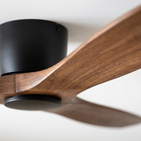 AeroWood | Sleek Modern Low Profile Flush Mount Ceiling Fan with Remote — Close-up detail