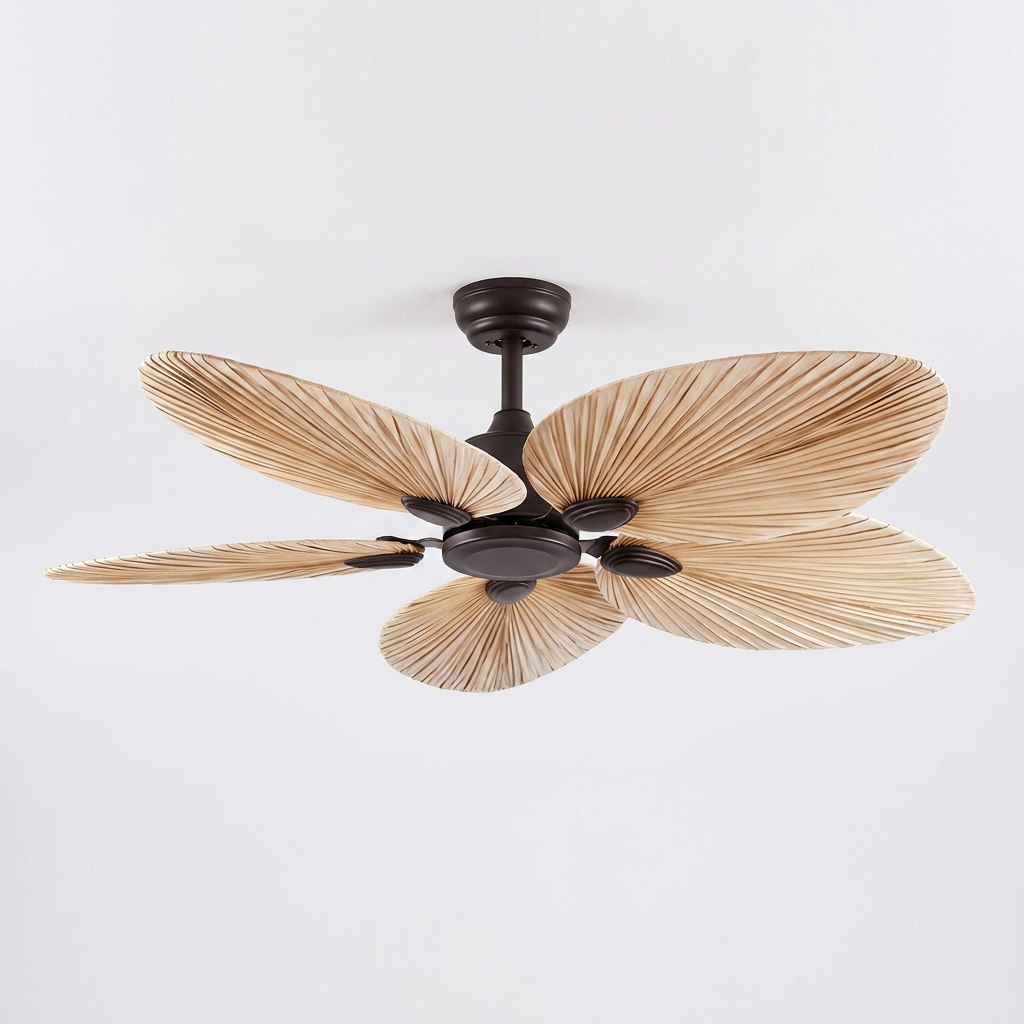 PalmaraLeaf | Stylish Modern Flush Mount Ceiling Fan with Remote Control